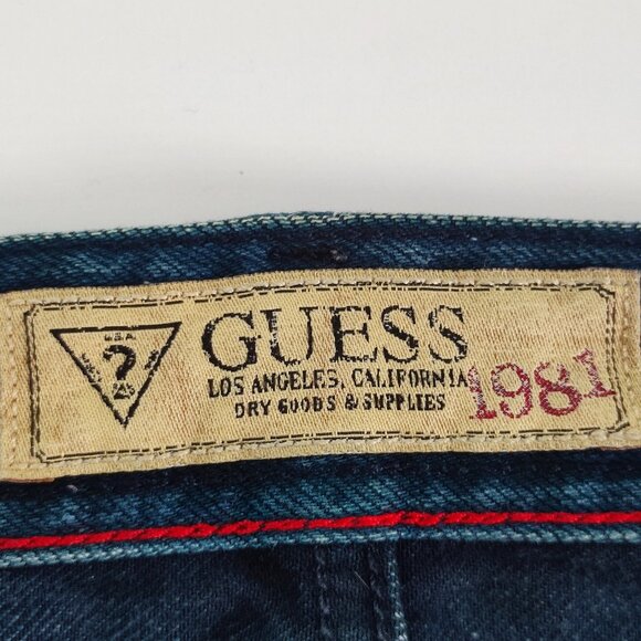 Vintage Guess Jeans Robertson men's size 34 distressed denim blue slim tapered - Picture 6 of 16